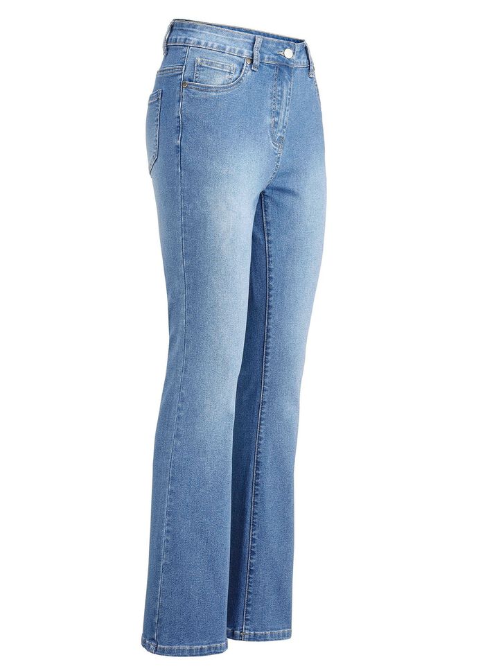 Jeans med l&auml;tt utsv&auml;ngda ben 