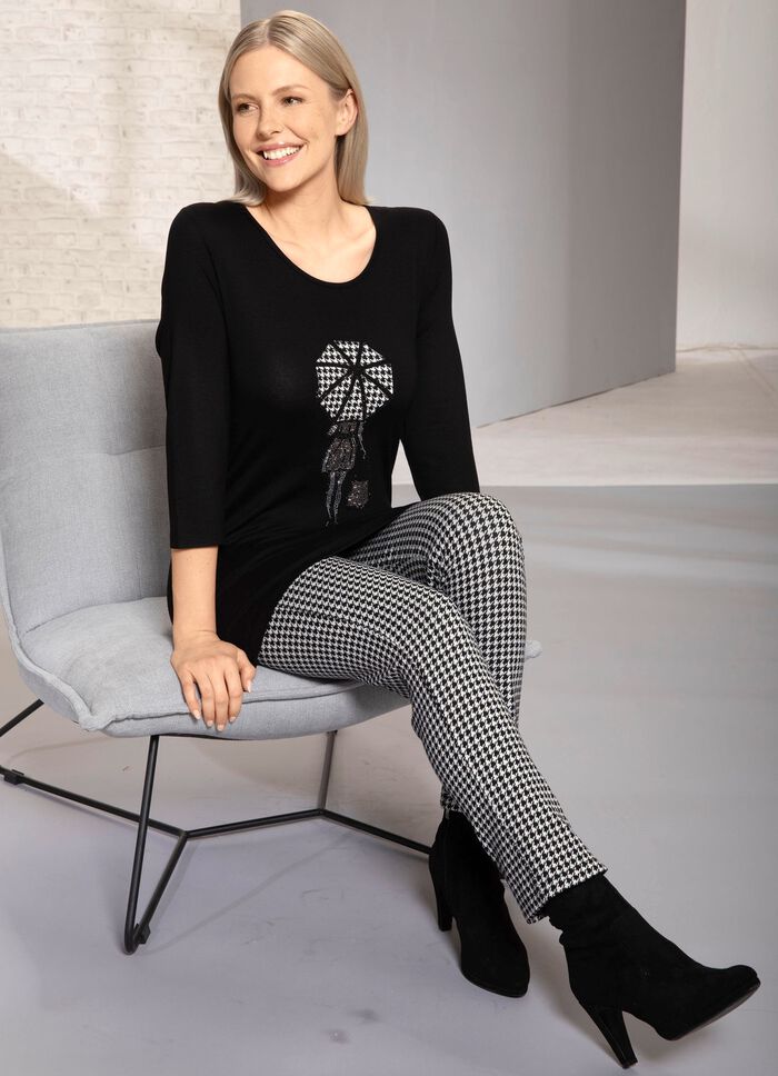 Byxor med trendig houndstooth-design 