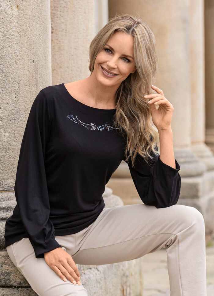 Skjorta med sofistikerade veckade kanter 