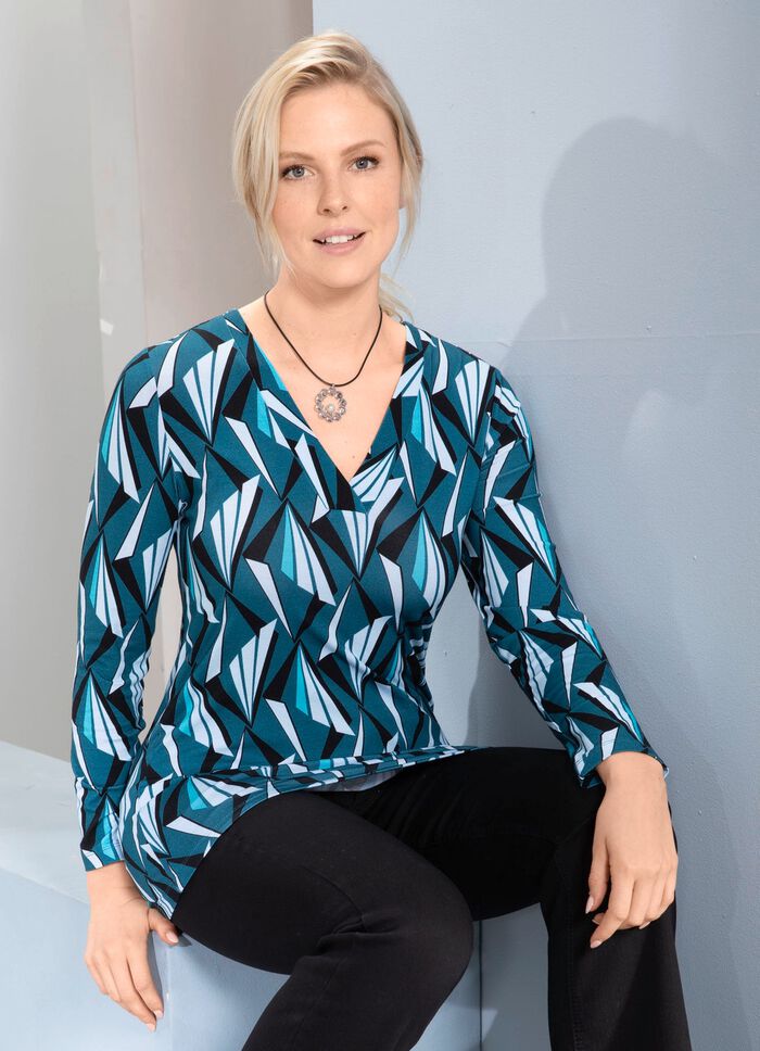 Allover mönstrad skjorta i 2 färger BENSIN BLÅT