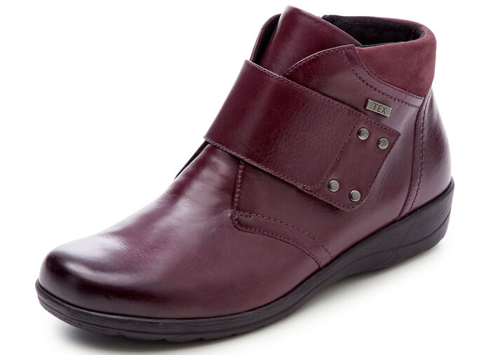 ELENA EDEN, andningsbara damstövlar, bredd H, med dragkedja BORDEAUX