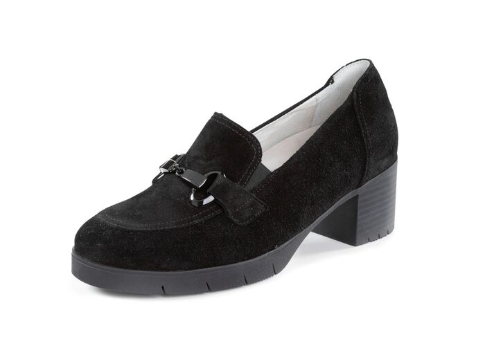 Waldl&auml;ufer, bekv&auml;m damsko, bredd H, med uttagbar fotb&auml;dd SVART