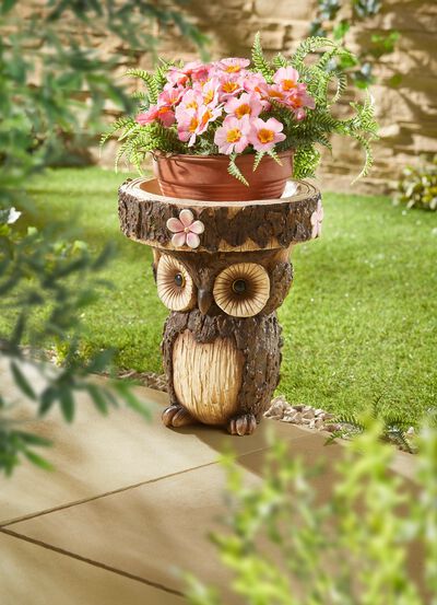 Uggla som f&aring;gelbad eller planteringsplattform 