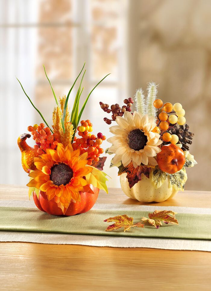 Solrosarrangemang, set om 2 