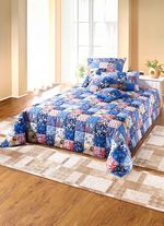 &Ouml;verkast och kuddfodral i patchworkdesign av bomull BL&Aring;