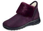 Laurina slip-on ankelboots med mysig plyschkant AUBERGINE