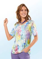 Topp med bl&auml;ckstr&aring;letryck i briljanta f&auml;rger 