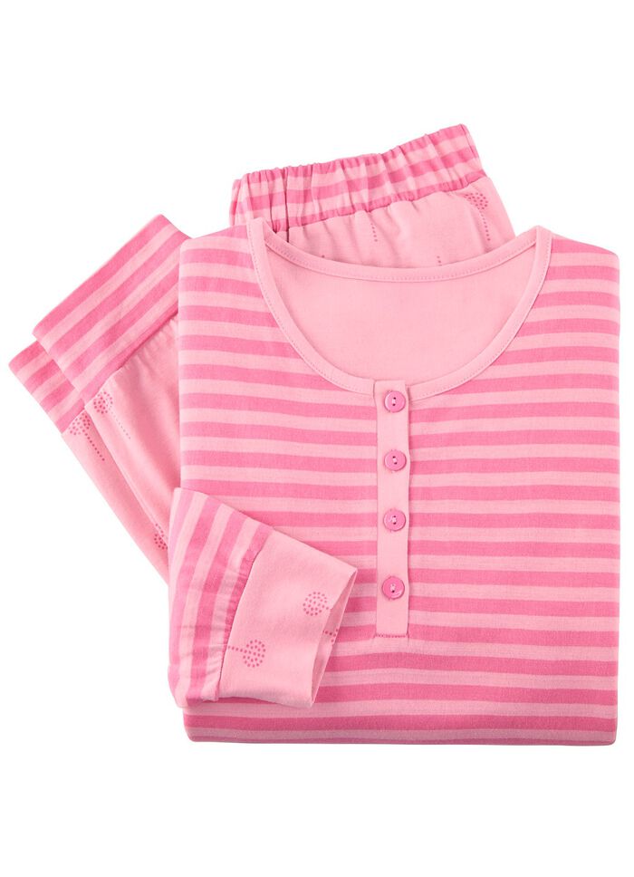 Tv&aring;pack garnf&auml;rgade randiga pyjamasar 