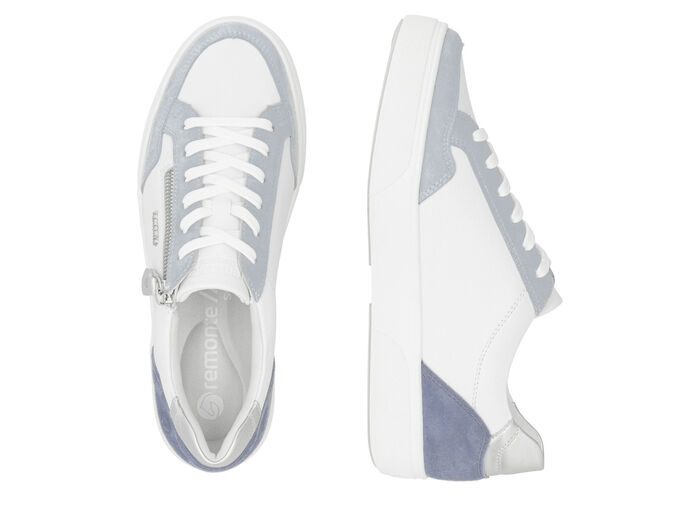 Remonte sneakers gjorda av nappa och mocka med metallic kant, 