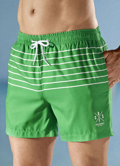 Simshorts med randig design, mikrofiber 