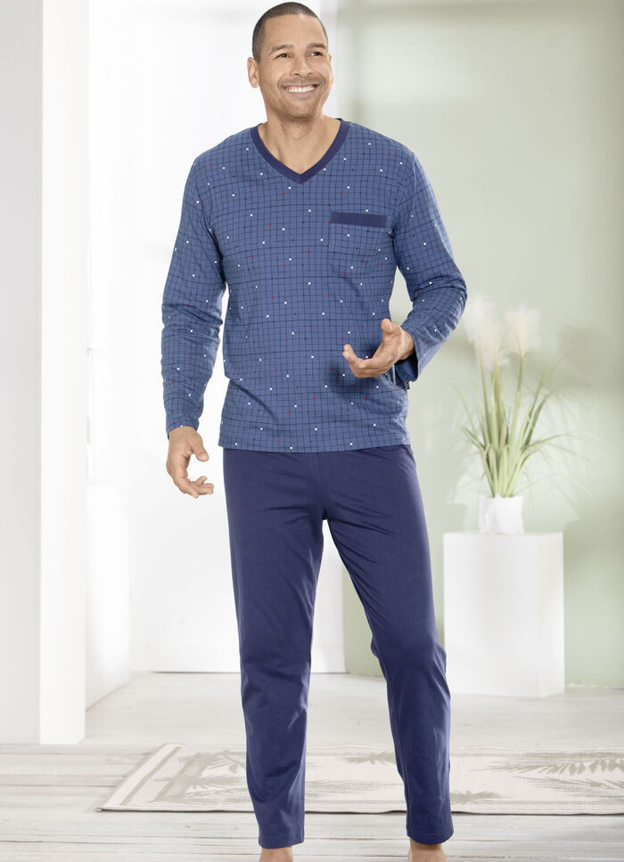 Två paket V-ringad pyjamas med öppna fållar 