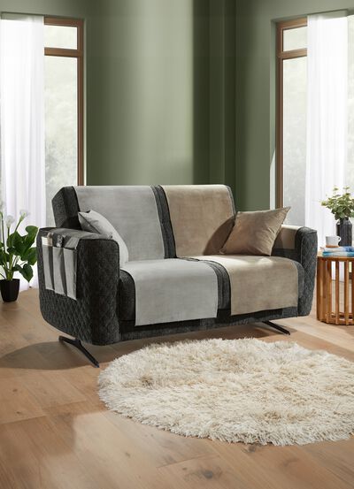 Sammetsmjuka fåtölj- och soffskydd med halkfri baksida 