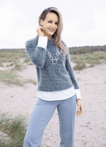 Tröja i 2-i-1-look DENIM-RÖKBLÅ-SVART-VIT