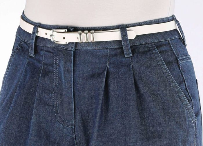 Snyggt l&auml;derb&auml;lte f&ouml;r kvinnor, 1,5 cm brett WEISS