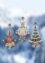 F&ouml;nsterbilder, set om 3, gjorda av &auml;kta Plauenspets 