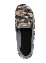 Tofflor av m&ouml;nstrat textilmaterial GR&Aring;-MULTICOLOR