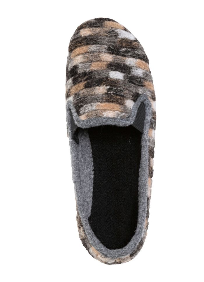 Tofflor av m&ouml;nstrat textilmaterial GR&Aring;-MULTICOLOR