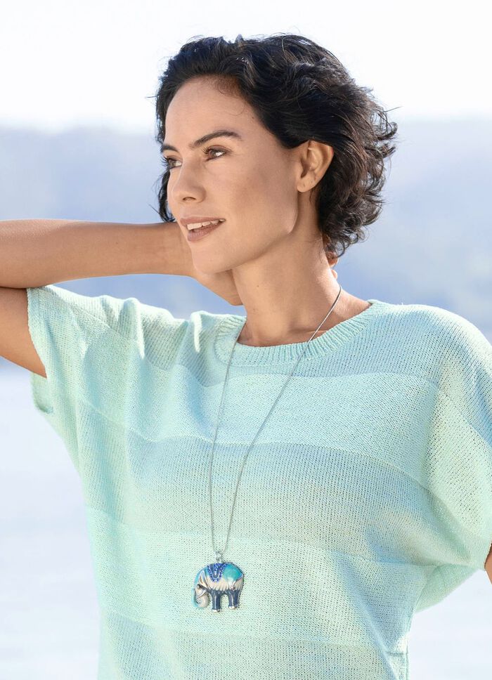 Ormkedja i silverlook med elefanth&auml;nge 