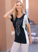 Skjorta med kontrasterande f&auml;rgtryck 