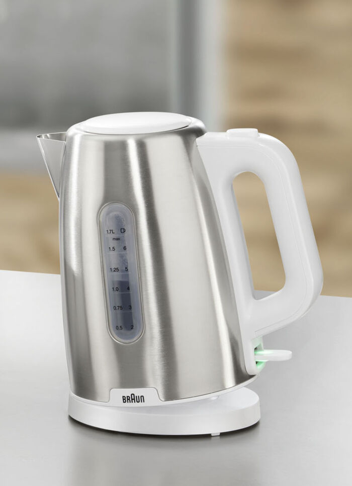 BRAUN PurShine frukostserie tillverkad av h&ouml;gkvalitativt rostfritt st&aring;l VIT-SILVER