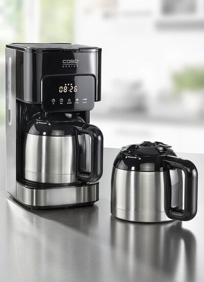 CASO kaffemaskin med 2 dubbelv&auml;ggiga termoskannor 