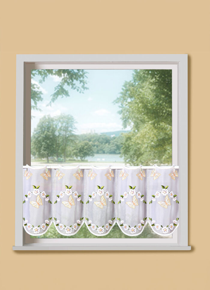 Broderad kort persienn med fjärilsmotiv WEISS