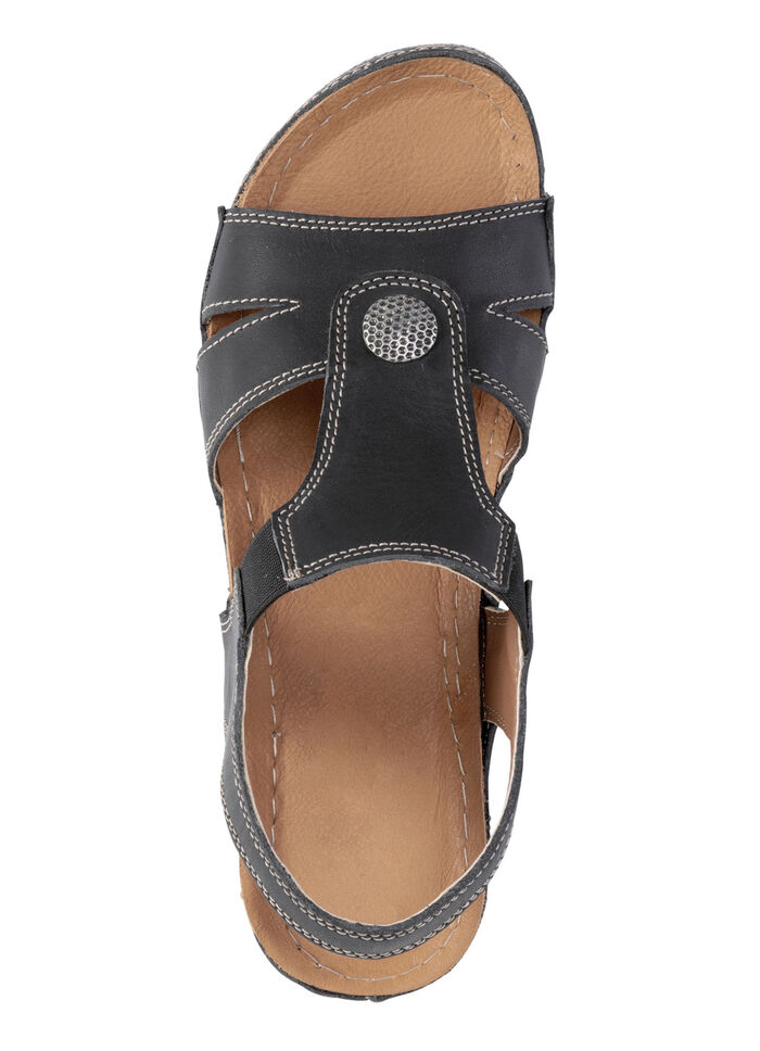 ELENA EDEN sandal av nappaläder med metalldekor SVART