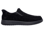 SKECHERS, bekväma herrtofflor, med gjuten slip-in-hälplatta SVART