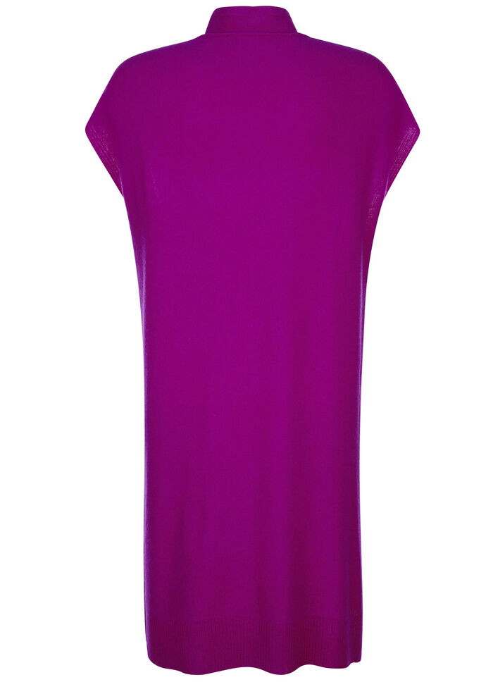 Lång stickad kashmirväst CYKLAMEN