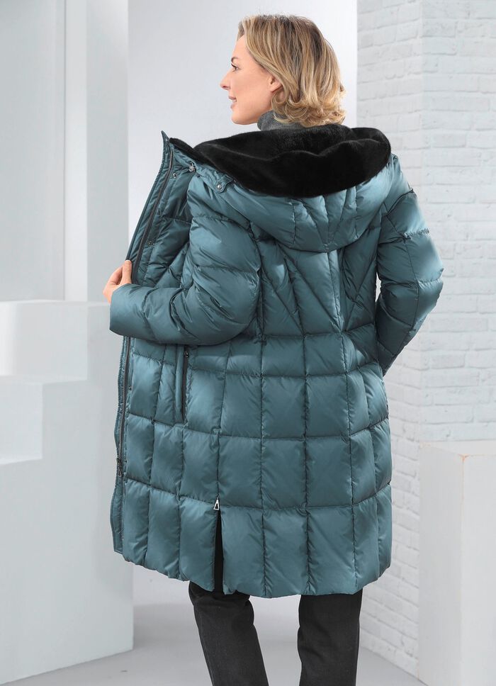 Kort dunjacka med fast huva GRANGR&Ouml;NT