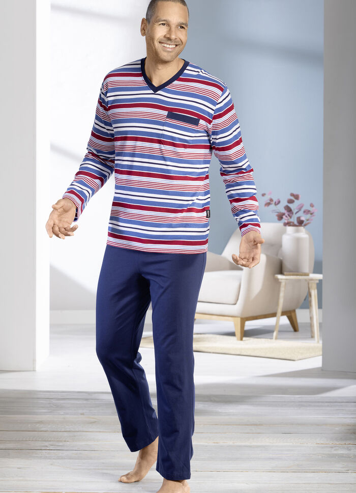 Tvåpack pyjamas med v-ringning och öppna fållar, 