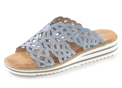 Rieker, eleganta damslippers med luftiga utsk&auml;rningar 