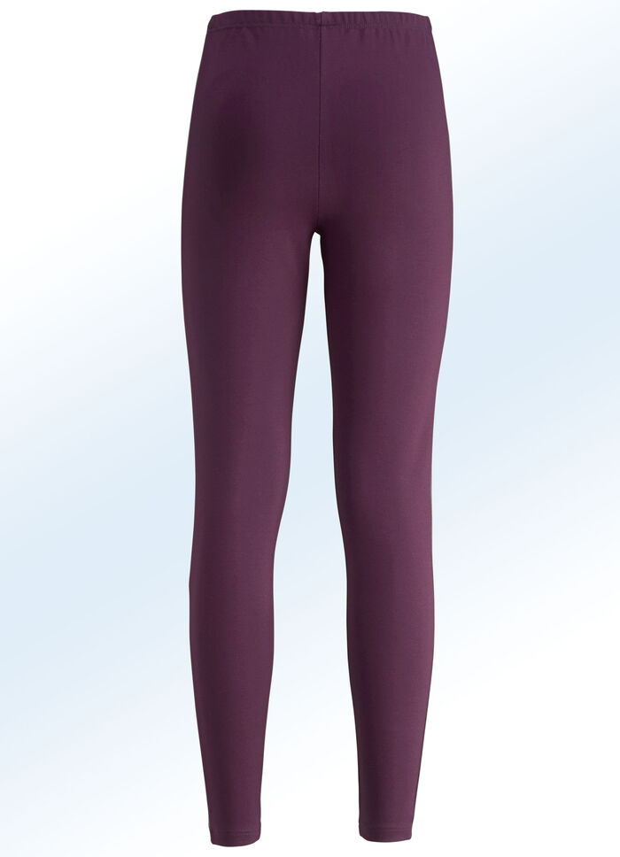 Leggings i en intressant blandning av material BORDEAUX