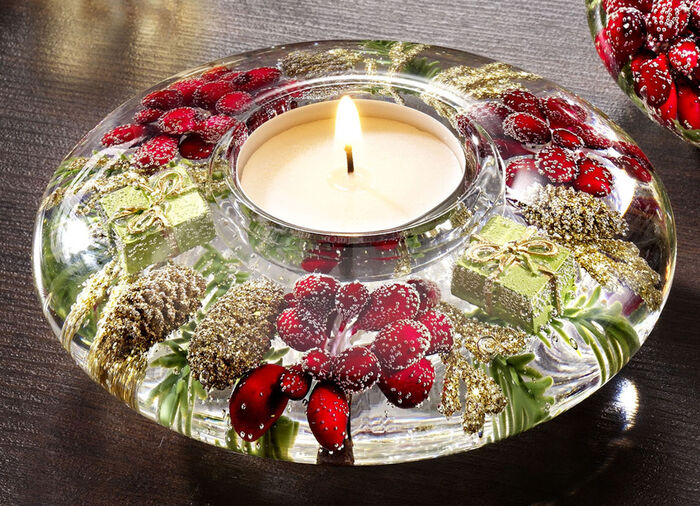 Värmeljushållare av munblåst glas GRÖN