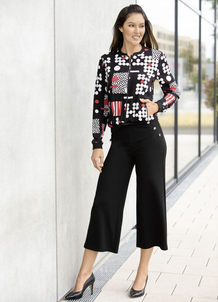 Culottes med dekorativa knappar SVART