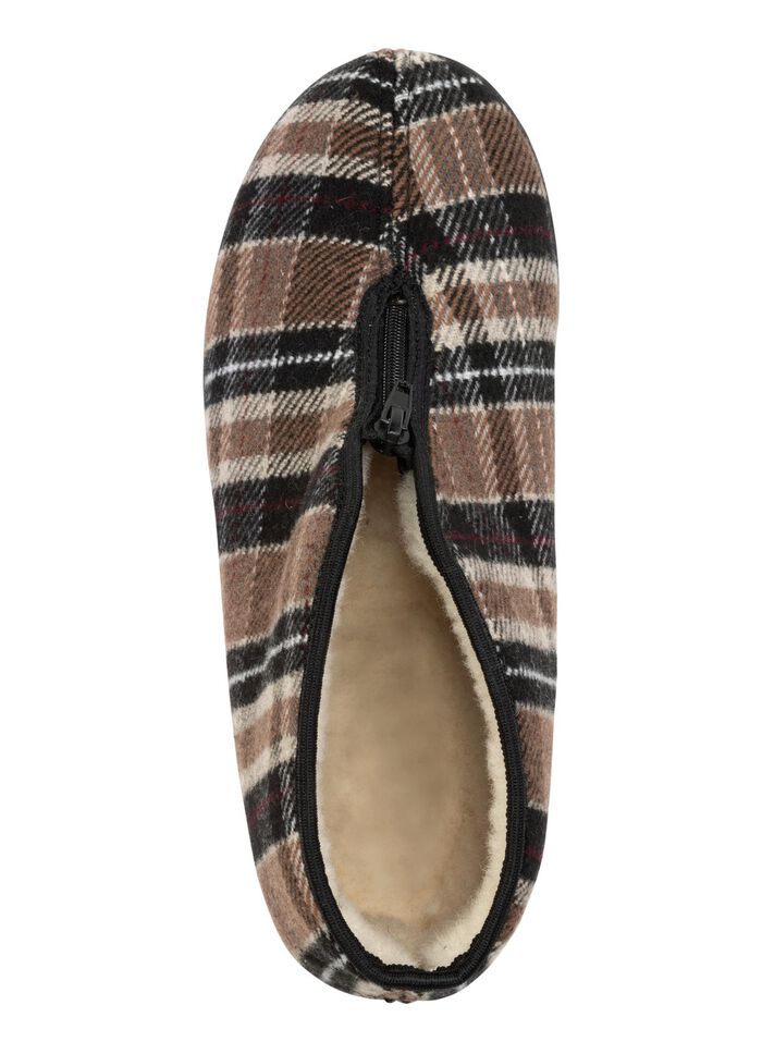 St&ouml;vletter i rutigt textilmaterial BRUNT