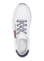 Remonte sneakers gjorda av belagt läder med textilkanter, 