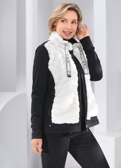 Fleecejacka i aktuell materialmix 