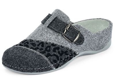 Mubb, klassiska damtofflor, bredd H, med uttagbar fotb&auml;dd 