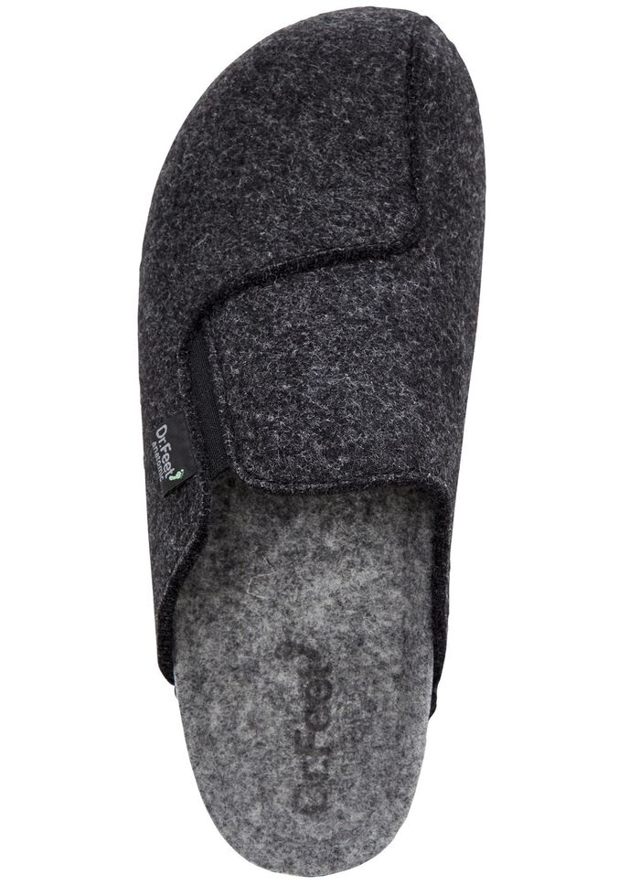 Klassiska herrtofflor med anatomiskt formad fotb&auml;dd ANTRACIT