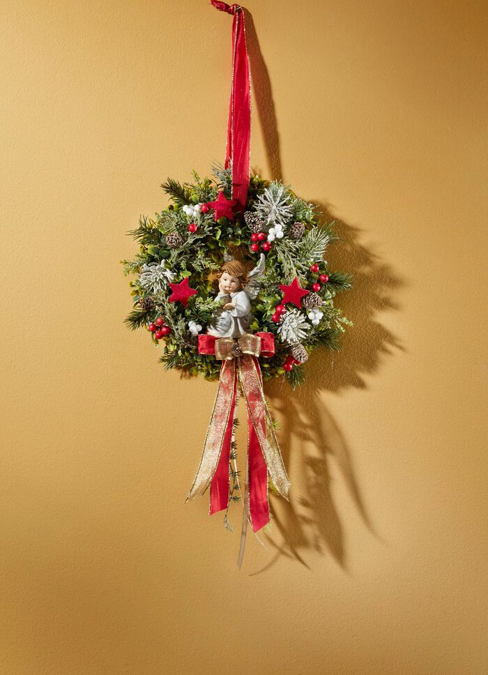 V&auml;ggkrans med &auml;ngel av polyresin 