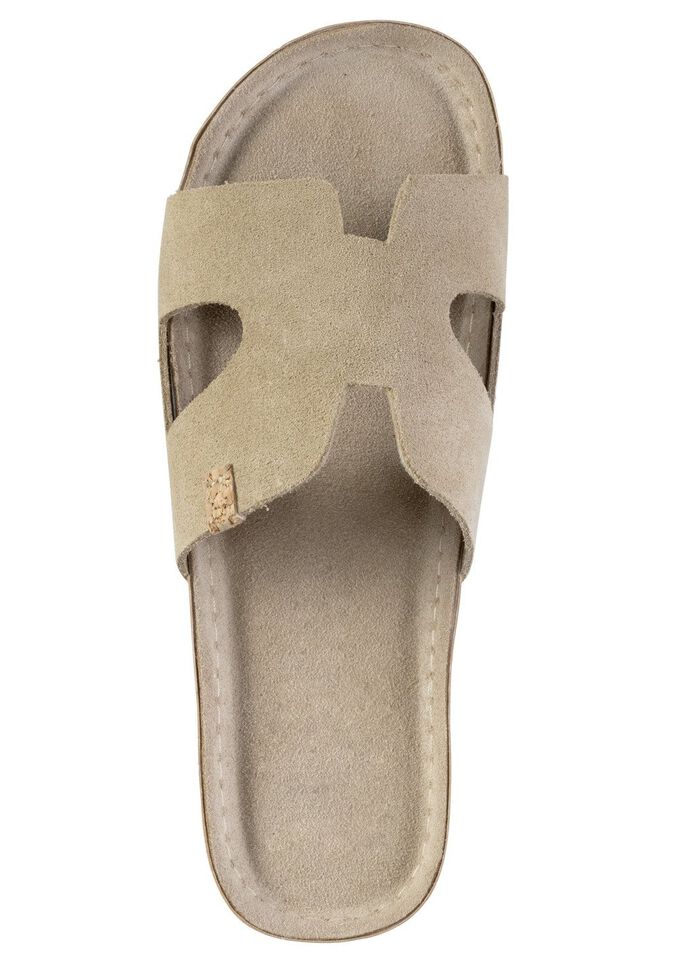 ELENA EDEN, somriga damsliplockar, tillverkade av l&auml;der BEIGE