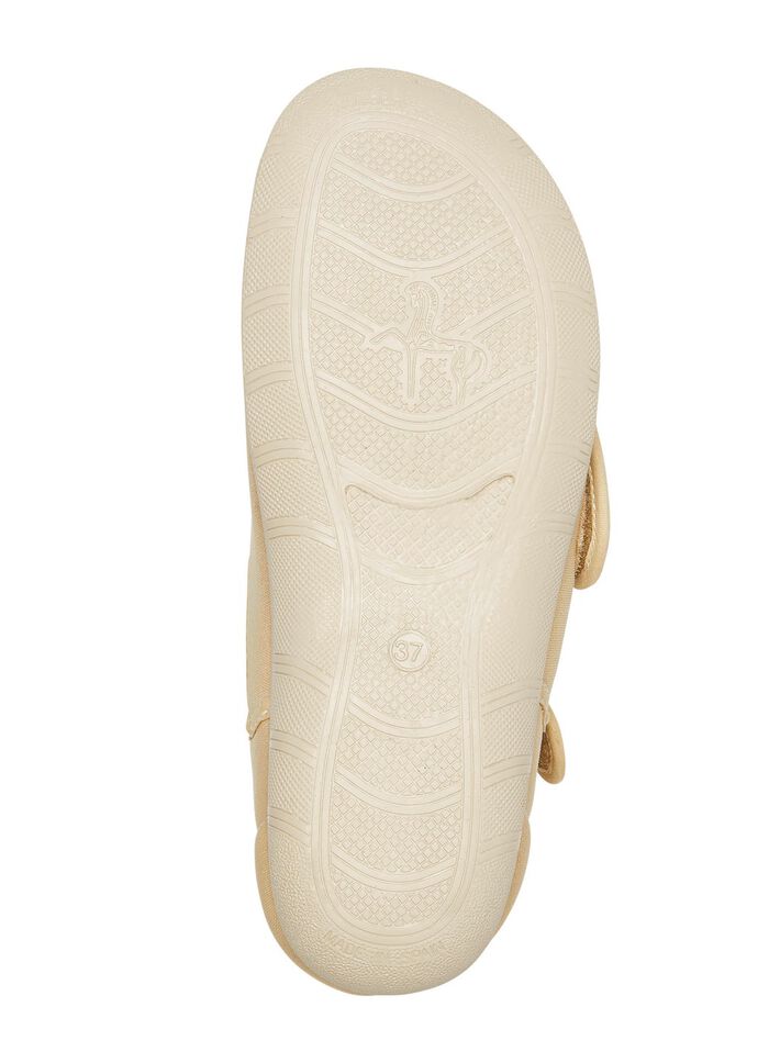 Kardborresandaler av elastiskt textilmaterial BEIGE