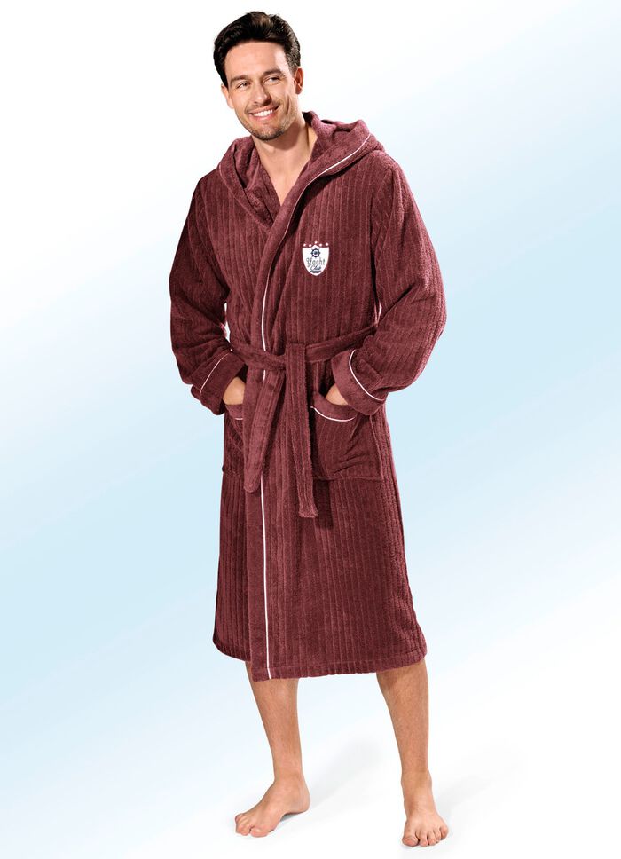 Badrock med huva BORDEAUX