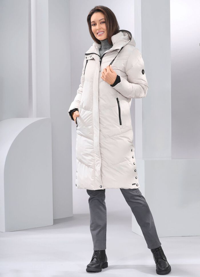 Jacka med fast huva BEIGE