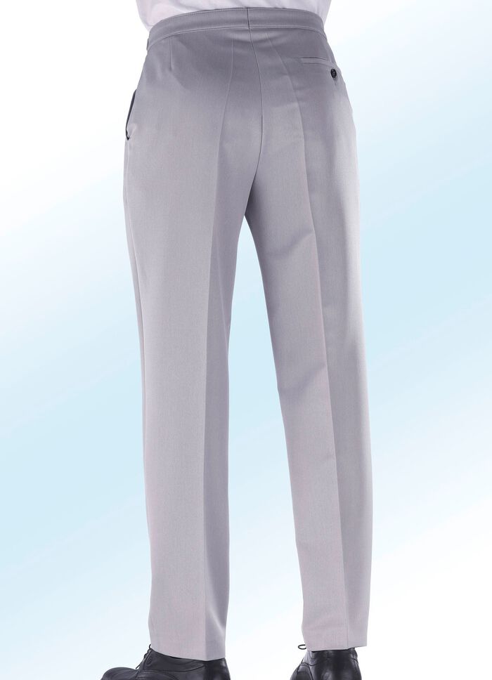 Bekv&auml;ma midjejusteringsbyxor med sidfickor METALLAD LJUSGR&Aring;