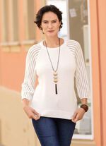 Tr&ouml;ja med raglan&auml;rmar i Ajourdessin 