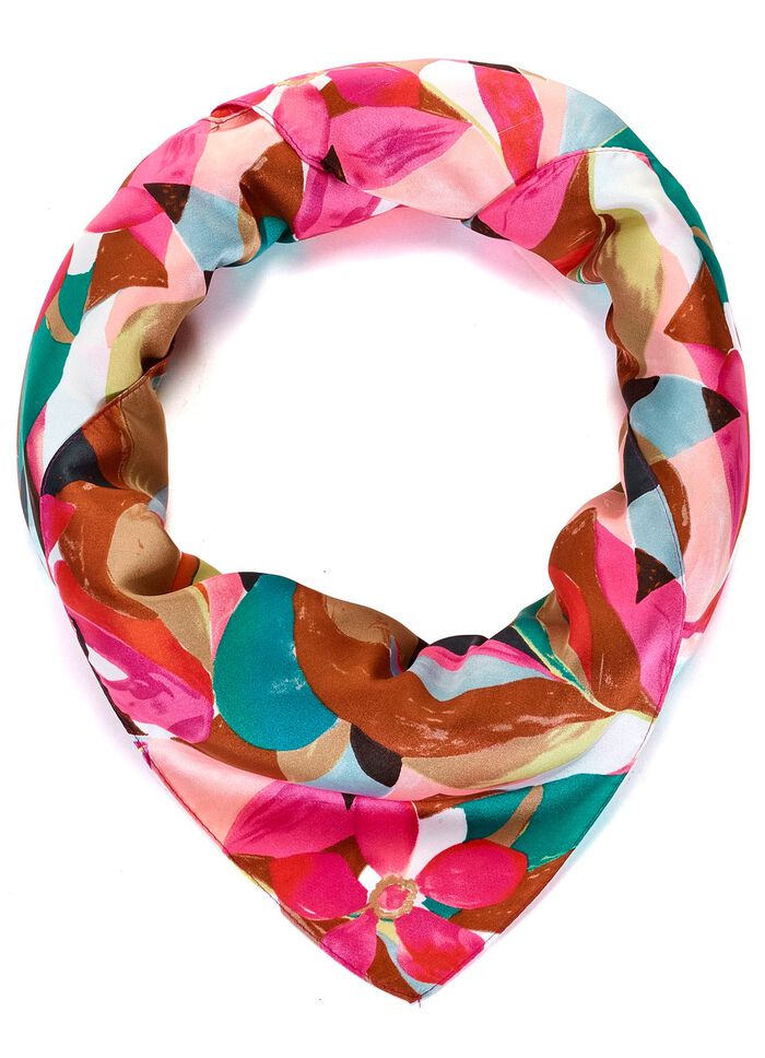 Nikituch med fantasiblomma och bladdesign MULTICOLOR