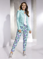 Ankell&aring;nga byxor med ett briljant f&auml;rgat tryck GR&Ouml;N-BLEU-BEIGE