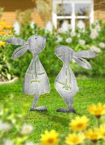 Ett par kaniner av rostfritt st&aring;l 